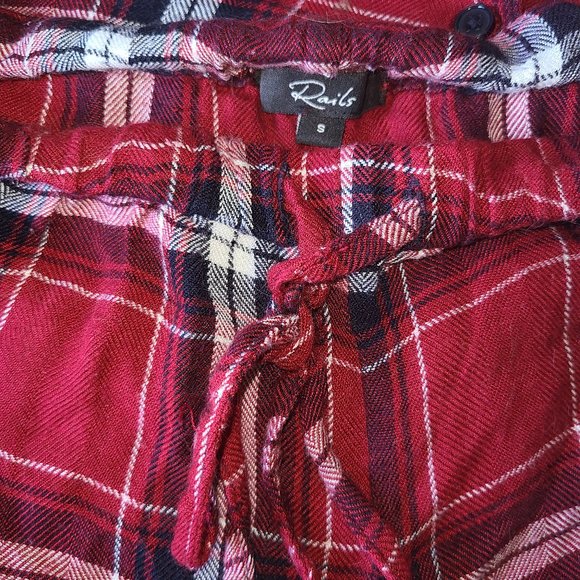 RAILS Plaid Short Pajamas In Crimson/ Navy - Picture 3 of 8